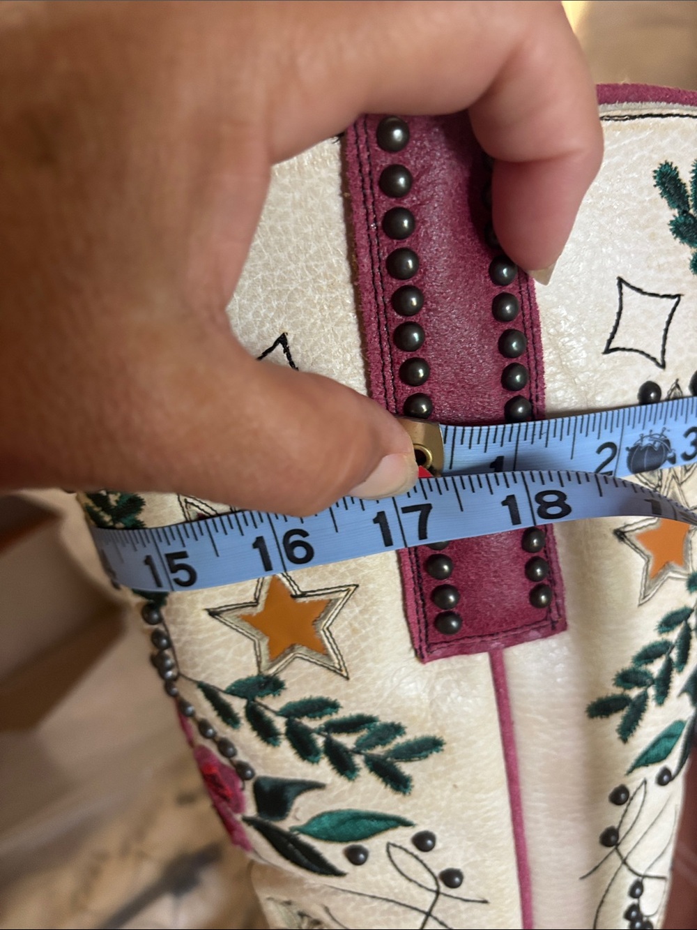 RARE 🌺Old Gringo Cream Leather Boots with Brown and beautiful Embroidery - Picture 14 of 15